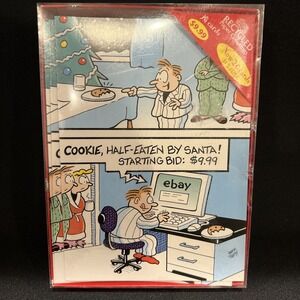 Rare VTG Mark Parisi Ebay Humor Boxed Christmas Cards 20ct Recycled Paper New